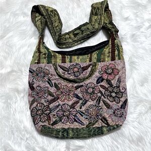 Hand made beaded boho crossbody purse